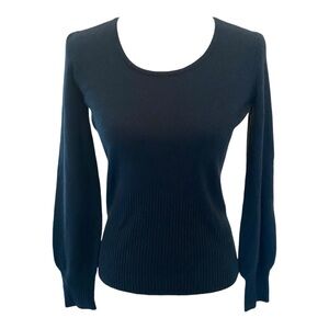 U-Knit cashmere sweater with puff sleeves